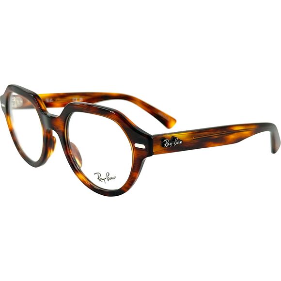 Ray Ban RB7214 Gina Unisex Plastic Eyeglass Frame 2144 Striped Havana 49-20 - Picture 1 of 5